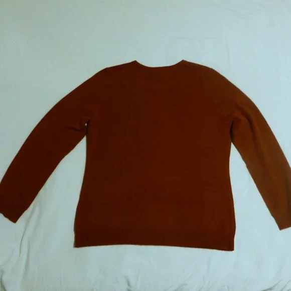 Charter Club Cashmere Long Sleeve Crewneck Sweater XL Bronze Pecan Rust NWT - Picture 11 of 14